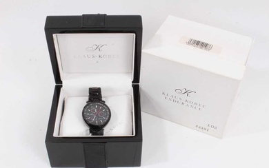 Klaus-Kobec Endurance Tachymeter black stainless steel wristwatch