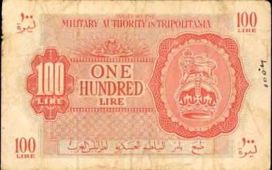 LIBYA. Military Authority in Tripolitania. 100 Lire, ND (1943). P-M6. Very Good.