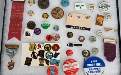 LOT OF UNION BUTTONS AND MORE