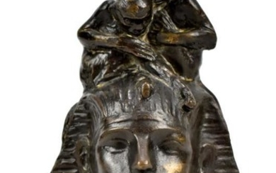 LOUIS RICHARD GARBE (1876-1957); a bronzed metal figure group,...
