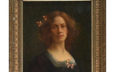 LOUP E. (1867-1948). « Portrait de femme ». Huile sur toile dans un joli cadre...