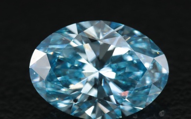 Loose 3.22 CT Lab Grown Fancy Intense Blue Diamond