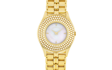 MAUBOUSSIN, GOLD AND DIAMOND-SET WITH MOTHER OF PEARL DIAL