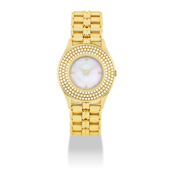 MAUBOUSSIN, GOLD AND DIAMOND-SET WITH MOTHER OF PEARL DIAL