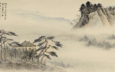 MISTY LANDSCAPE WITH PINES, Feng Chaoran 1882-1954