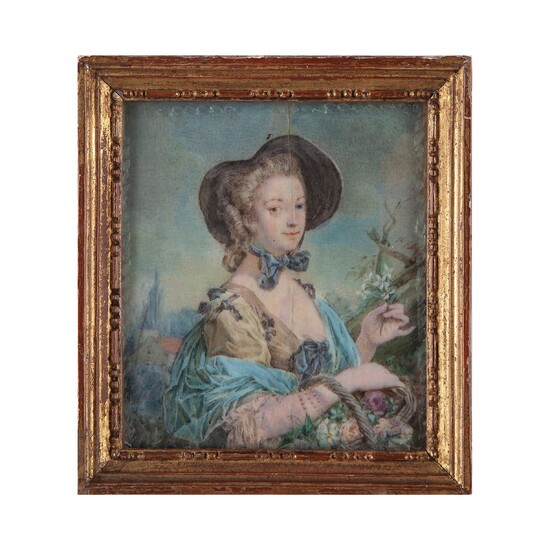 Madame de Pompadour portrait miniature, France 19th century