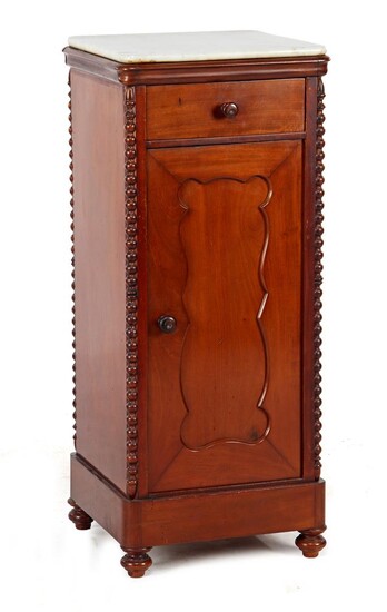 (-), Mahogany bedside table with marble top, 86...