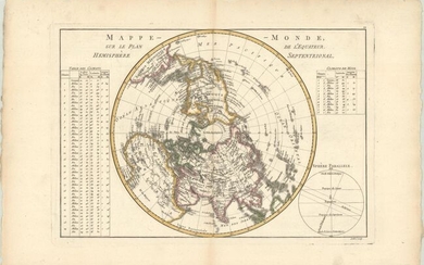"Mappe-Monde, sur le Plan de l'Equateur, Hemisphere Septentrional", Bonne, Rigobert