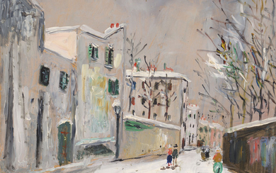 Maurice Utrillo (1883-1955), Rue Saint-Vincent sous la neige, Montmartre