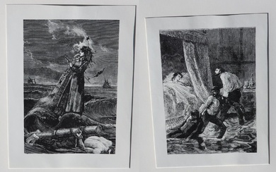 Max Ernst (1891-1976) 2 vues de "Une semaine de bonté",lithographies d'après collages,Gerhardt Verlag,Berlin 1963,cadrage env.24,5x18cm,non...