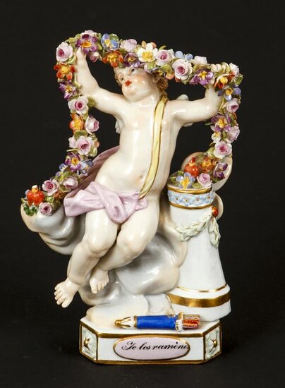 Meissen Je les Ramene Ceramic Figure of Cupid