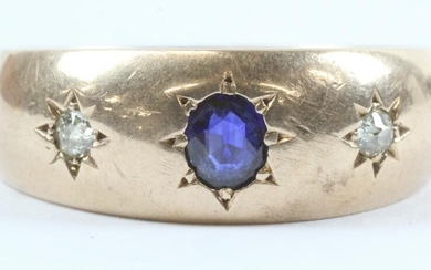 Men's Diamond & Sapphire Ring