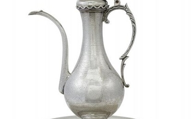 Middle Eastern Silver Ewer and Basin Set