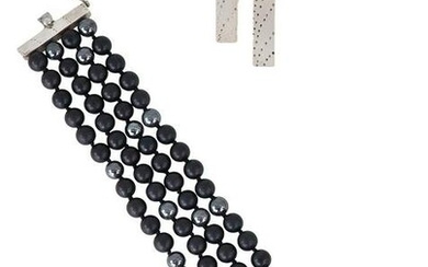 Mignon Faget "Engraved Wave" Bracelet & Earclips