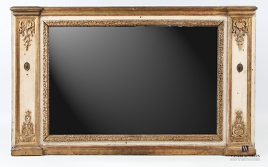 Miroir boiserie en bois et stuc mouluré sculpté... - Lot 248 - Vasari Auction