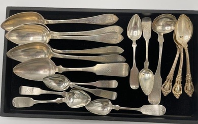 Mixed lot of sterling and coin silver flatware
