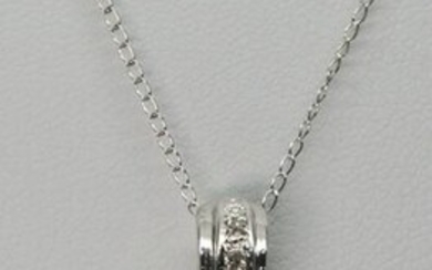 Mobe Pearl 14 K White Gold Diamond Accent Necklace