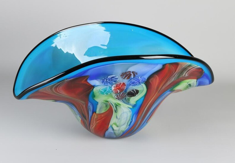 Modern art glass fruit bowl in Murano Mille Fiori