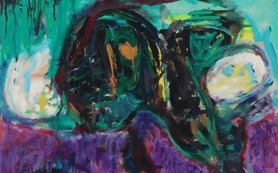 Mogens Balle: Compostion. Signed MB. Oil on canvas. 46×55 cm.