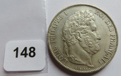 Monnaie - 5 Francs Louis-Philippe 3ème type Domard 1845 A Paris (argent, 25,01 g) SUP