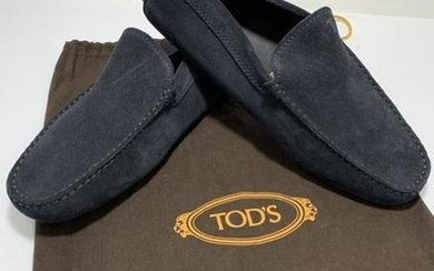 NEW TOD'S NAVY BLUE SUEDE LOAFERS SHOES MENS US 9