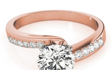 Natural 1.8 CTW Diamond Engagement Ring 18K Rose Gold