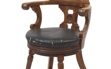 Naval interest oak captains chair, removed from HMS
