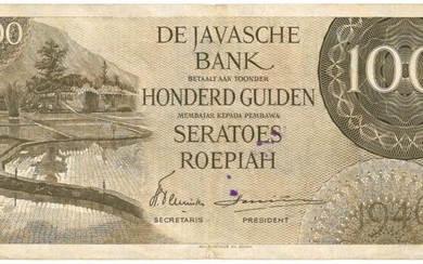 Netherlands-Indies. 100 gulden. Banknote. Type 1946 - Very Fine.