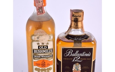 OLD BUSHMILLS IRISH WHISKY together with Ballantines 12 year...