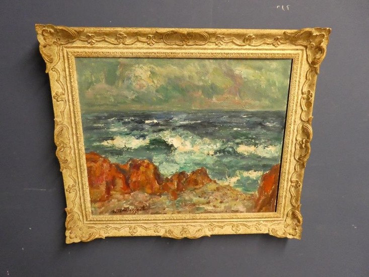 Oil on Board 'Ocean view' by Mctargart in gilt frame signed ...
