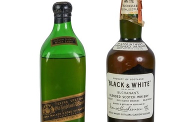 Old Johnnie Walker & Buchanans Scotch Bottles LOT