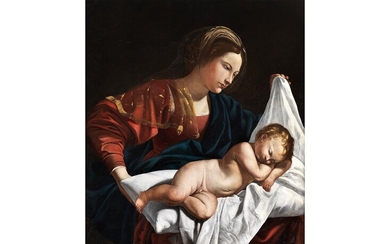 Orazio Gentileschi, 1563 Pisa – 1639 London, Kreis des, Madonna mit schlafendem Jesuskind