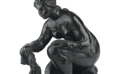 PIERRE-AUGUSTE RENOIR AND RICHARD GUINO La Petite Laveuse. Bronze, 1916. 330 mm; 12...