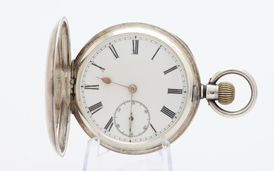POCKET WATCH, “Hunting Tour”, savonet, sterling silver, Omega, total weight 109 grams.