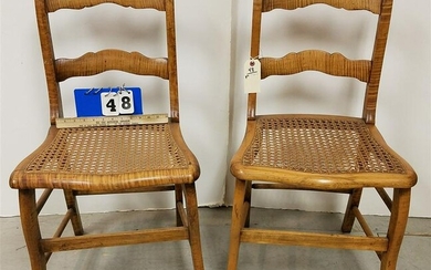 PR. 19th c. EMPIRE TIGER MAPLE SIDE CHAIRS