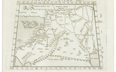(PTOLEMY). Tabula Asiae IIII. Double-page woodcut map. 9 x...