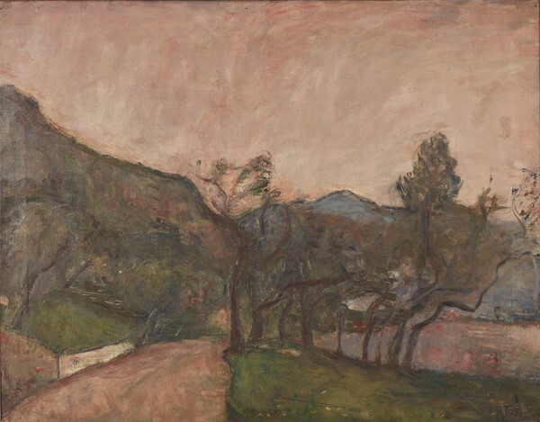 Paesaggio di Ravetto con lago, ARTURO TOSI (Busto Arsizio, 1871 - Milano, 1956)