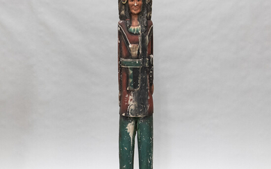 Painted and Carved Cigar Store Advertising Figure