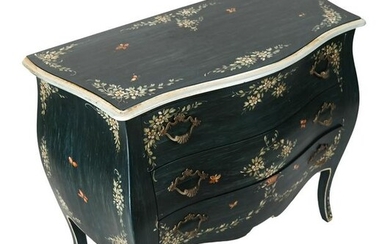 Painted & Decorated Bombe Commode