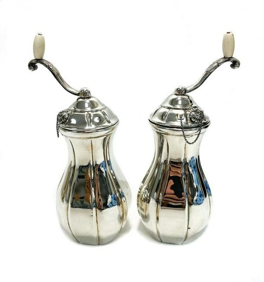 Pair Danish Sterling Silver for Tiffany & Co Salt or Pepper Mills, circa 1960