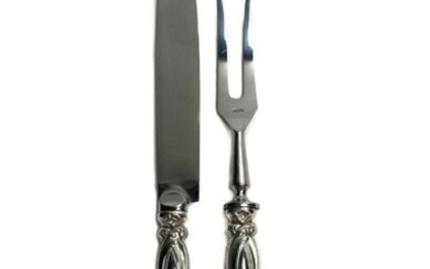 Pair Emile Puiforcat Sterling Silver .950 Carving Knife