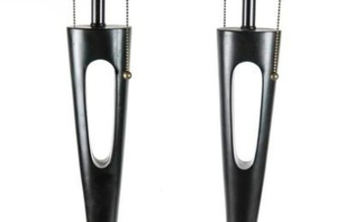 Pair of Black Contemporary Lamps