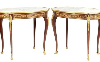 Pair of Louis XV Style Ormolu Mounted Tables