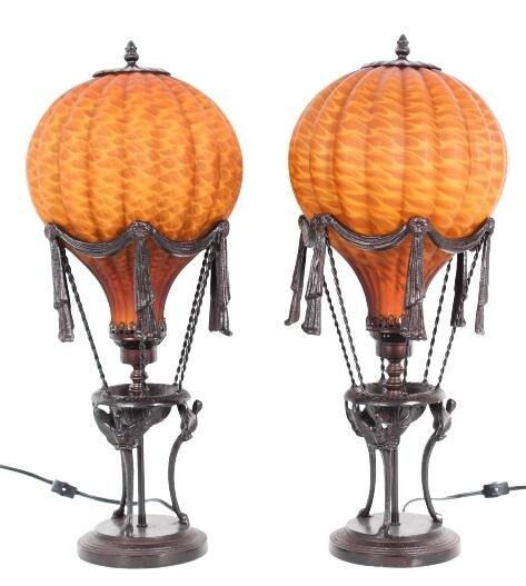 Pair of Maitland Smith Pin Shell Balloon Lamps
