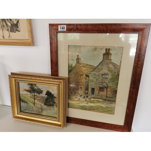 Pair of Miles Sharp Early 20th Century Brighouse Watercolour...
