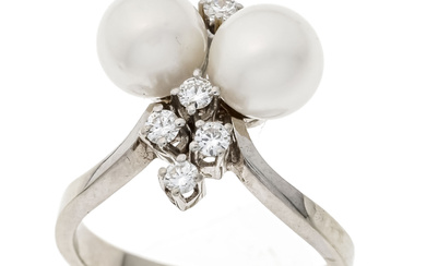 Pearl-brilliant ring WG 585/00