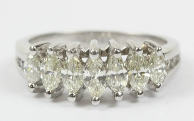 Platinum and diamond marquise ring