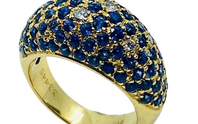 Poiray Gold Sapphire Diamond Dome Ring