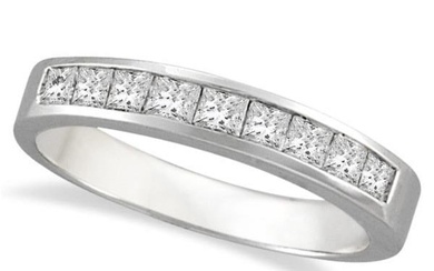 Princess-Cut Channel-Set Diamond Ring in 14k White Gold 1/2 ctw