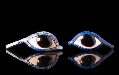 RARE EGYPTIAN GLASS AND OBSIDIAN EYES OF A MUMMY